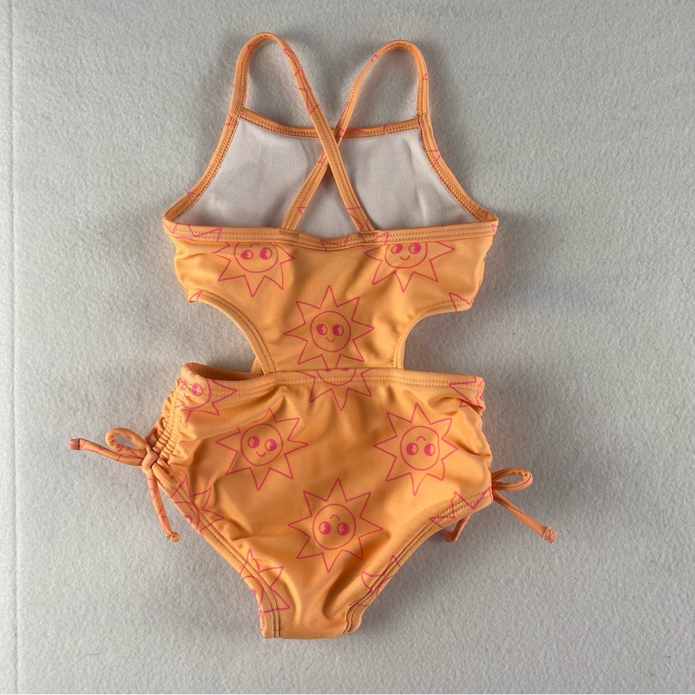 Sunny Smiles Girl Swimwear Size 18 months Orange Open Sides  Toddler Summer - Picture 4 of 4